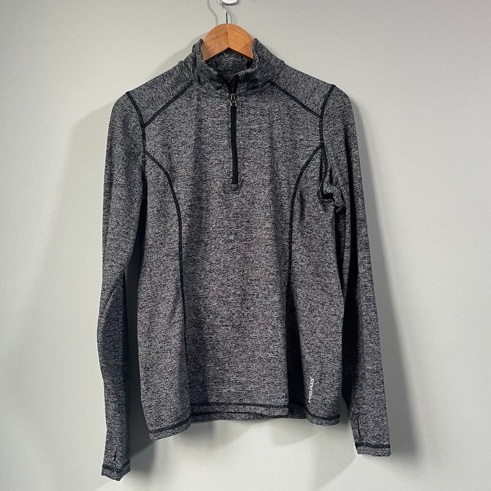 Head Half zipped Gray Long Sleeve Tee size Large